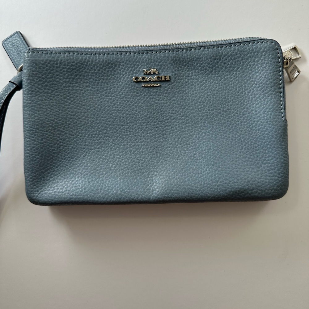 Light Blue Coach Wrist Wallet